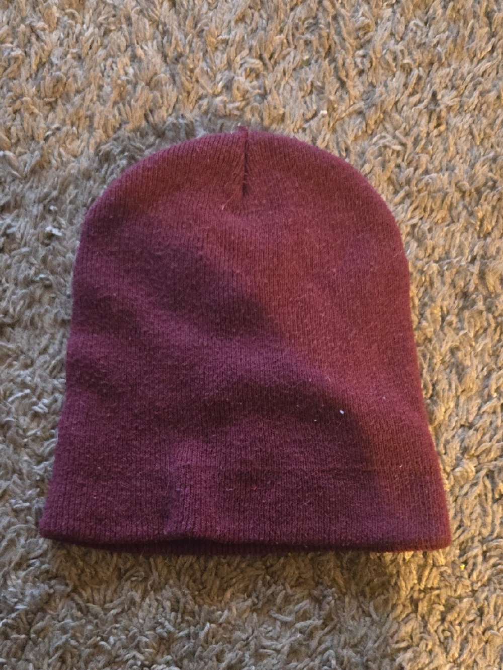 Simple Maroon Knit Beanie